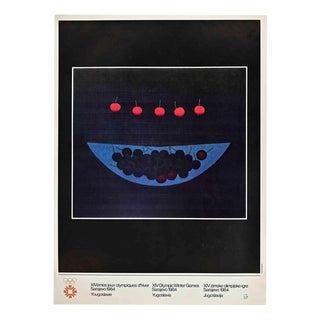 Vintage XIV Winter Olympics Games Poster after Yozo Hamaguchi, 1984 For Sale