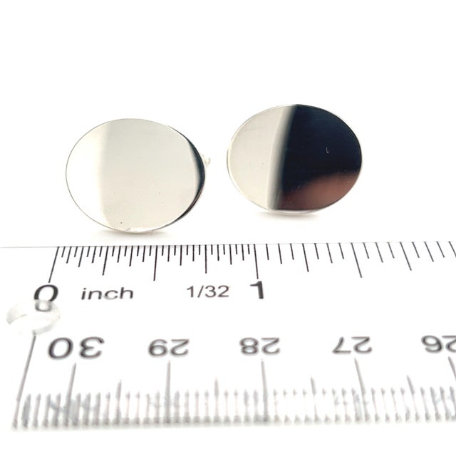 1990s Pair of Tiffany & Co Estate Sterling Silver Cufflinks For Sale In New York - Image 6 of 9
