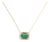 Emerald Pendant Necklace w Earth Mined Diamonds in Solid 14K Gold | EM 7x5mm For Sale