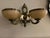 Alabaster 2 light wall sconces.. Antique brass. Adds elegance nice touch to any room. Can be sold as pair or individually.