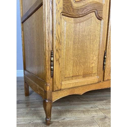 Brown Vintage French Louis XVI Style Oak Wardrobe For Sale - Image 8 of 11