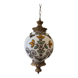 Vintage Mid 20th Century Hanging Swag Lamp With Chain For Sale