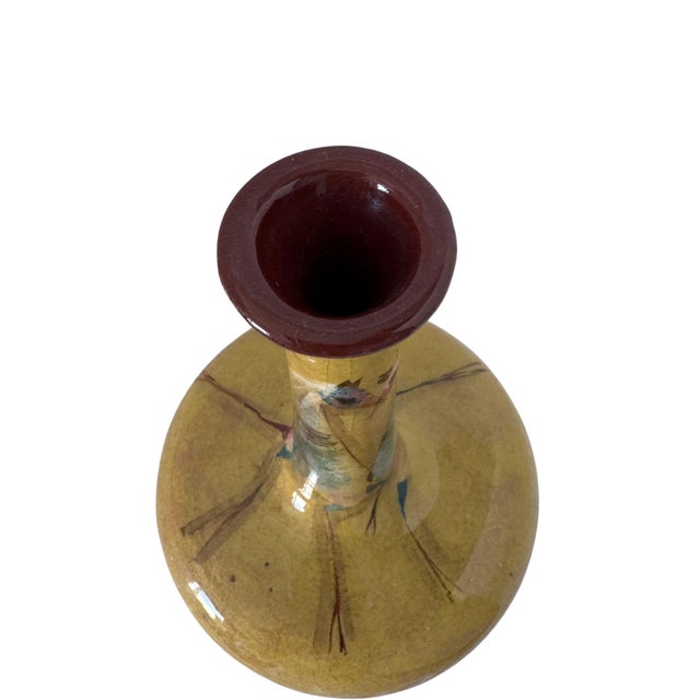 Polia Pillin Signed Polia Pillin California Studio Pottery Vase With Whimsical Fantasy Animal Motif 6.5" For Sale - Image 4 of 12