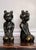 Metal Pair of Japanese Zen Figural Patinated Iron Bookends in Black and Gold, 1950 For Sale - Image 7 of 10