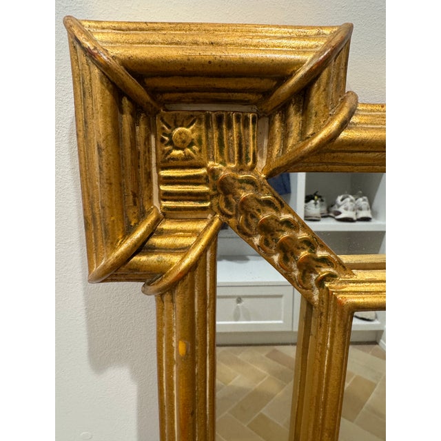 1990s Carvers’ Guild “Quatrain” Mirror – 34” X 43” – Italian Gold Leaf – 1990 For Sale - Image 5 of 10