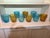 Murano 1970s Italian Venini for Disaronno Turquoise and Yellow Glass Ice Buckets -Set of 9 For Sale - Image 4 of 11
