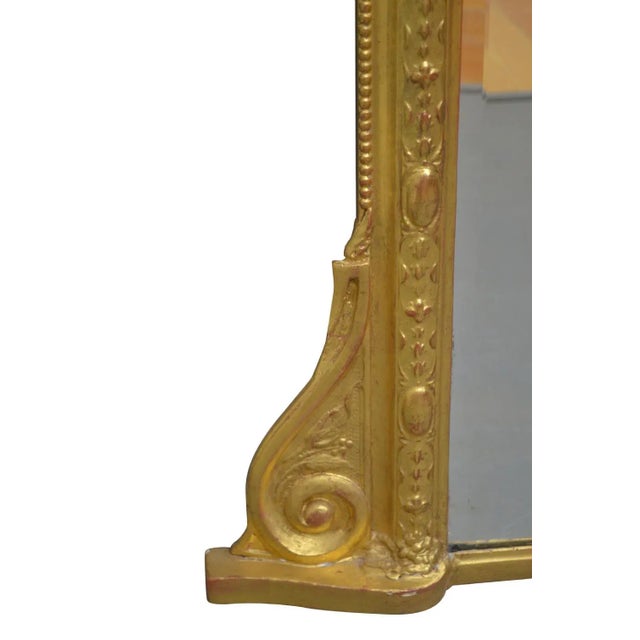 1920s Antique Late Victorian Giltwood Mantel Mirror For Sale - Image 5 of 11
