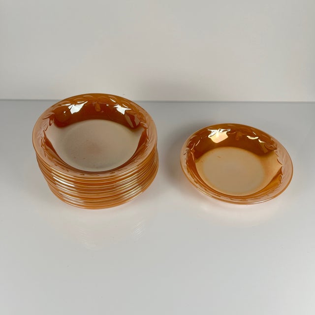 1950s Fire-King Peach Bay Leaf Service for 12 from Anchor Hocking, USA, 1950s, Set of 67 For Sale - Image 5 of 18