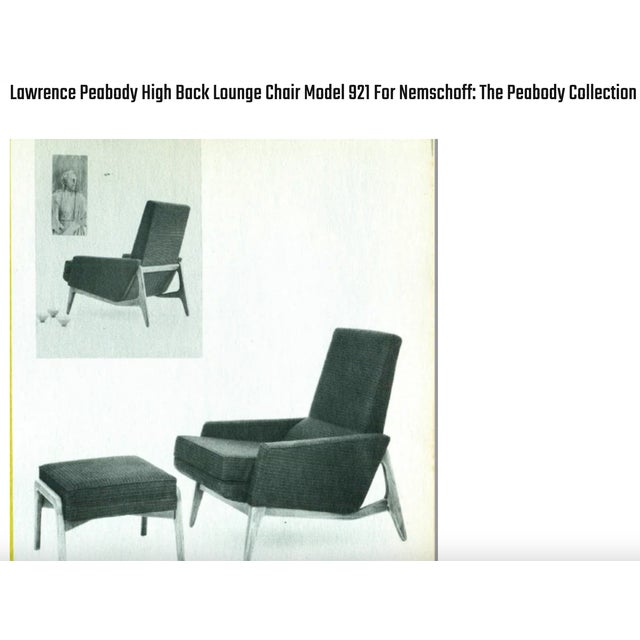 Lawrence Peabody for Richardson Nemschoff Mid-Century Modern Upholstered Lounge Chair With Ottoman, 1960s For Sale - Image 11 of 12