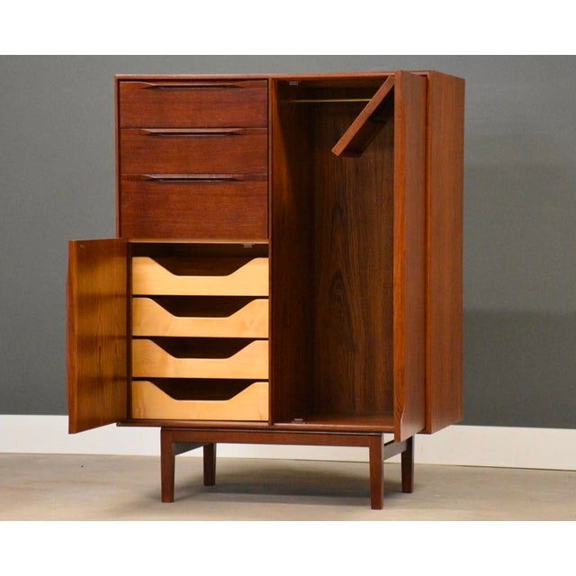 1960s Danish Modern Teak Armoire Dresser For Sale In Boston - Image 6 of 15