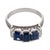 Contemporary Vintage 2.13 Carat Sapphire Diamond Platinum Ring, Size 6.5 For Sale - Image 3 of 5