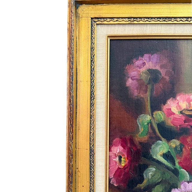 Vintage Floral Still Life Painting Oil on Canvas - Signed For Sale In Los Angeles - Image 6 of 11