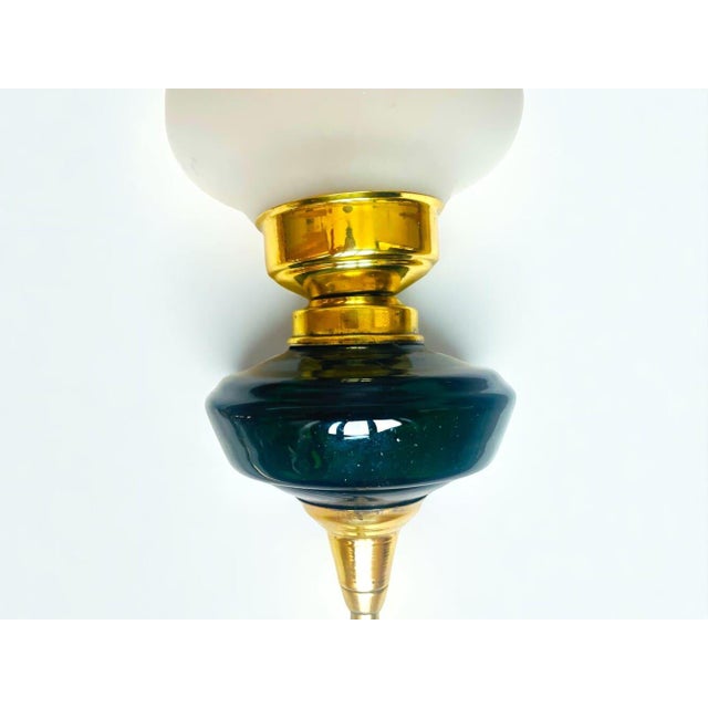 Art Nouveau Style Brass Wall Sconce with Frosted Glass Tulip Lampshade, 1960s For Sale - Image 6 of 9