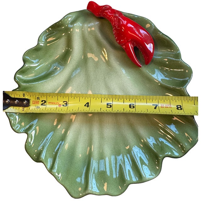 Circa 1950 Brad Keeler California Pottery Lobsterware Lettuce Leaf Dish For Sale - Image 10 of 11