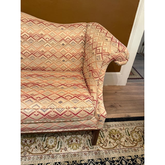 1980s 1980s Key City Flame Stitch Camelback Sofa / Long Settee For Sale - Image 5 of 13