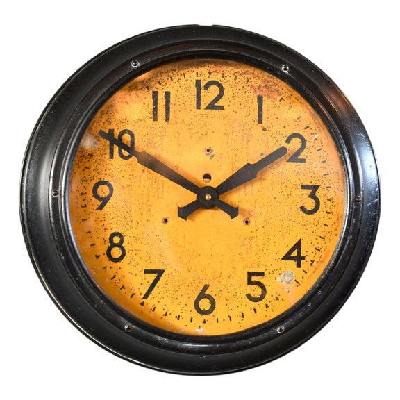 Vintage English Factory Clock, 1930s For Sale
