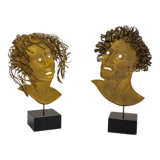 20th Century Busts of Romeo e Giulietta by Ernesto Lamagna, Italy - Set of 2 For Sale