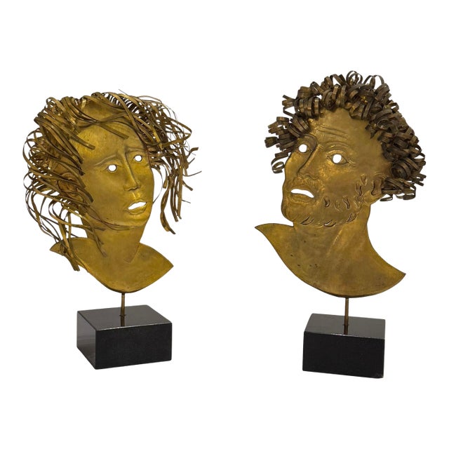 20th Century Busts of Romeo e Giulietta by Ernesto Lamagna, Italy - Set of 2 For Sale