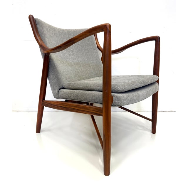 Finn Juhl Danish Modern Model 45 Lounge Chair, Finn Juhl Manner, Pair For Sale - Image 4 of 16