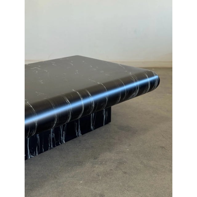 1980s Post Modern Round Lacquer Coffee Table For Sale - Image 4 of 12