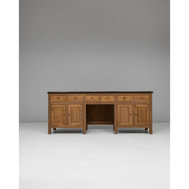 1900s French Provincial Wooden Buffet with Drawers and Cabinet Storage For Sale - Image 16 of 18