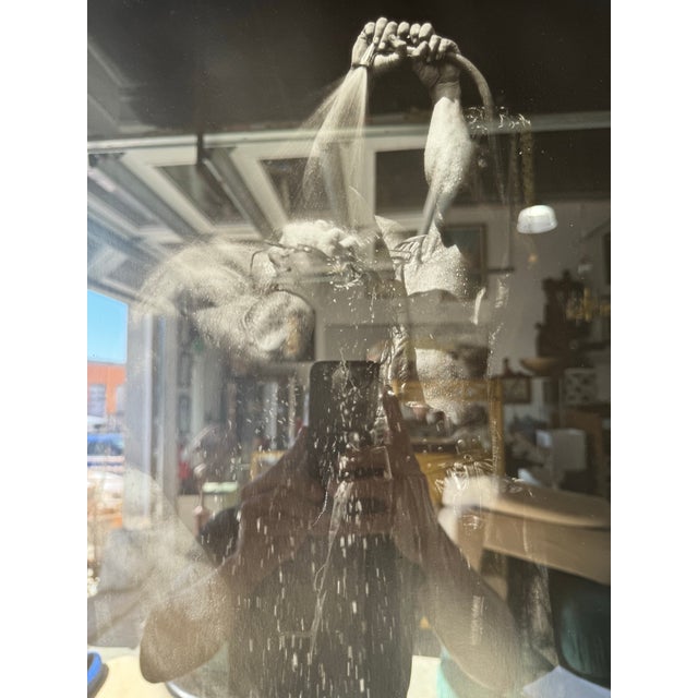 Glass 1980's Herb Bitts Poster " Dan and Fred, Bodyshop Series " Black and White Photographic Poster For Sale - Image 7 of 11