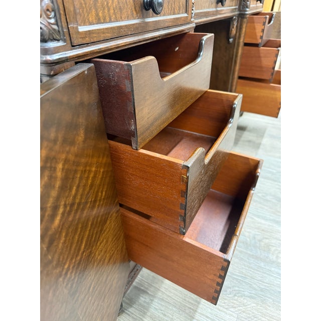 Antique Berkey & Gay Mahogany Vanity or Kneehole Desk For Sale - Image 17 of 18
