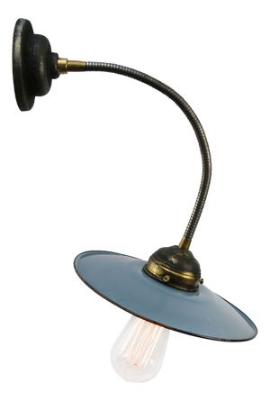 Vintage Industrial Light Blue Enamel Flexible Wall Light