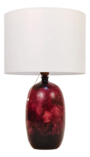 Italian Oriental Style Painted Ceramic Table Lamp, 1960s