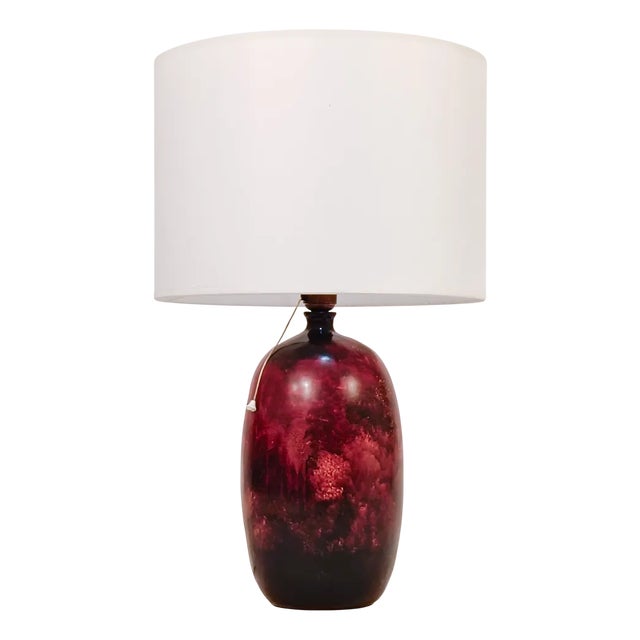 Italian Painted Ceramic Table Lamp, 1960s For Sale