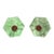 Pair of Vintage 1.25 In. Hexagon Green Glass Cabinet Knobs For Sale