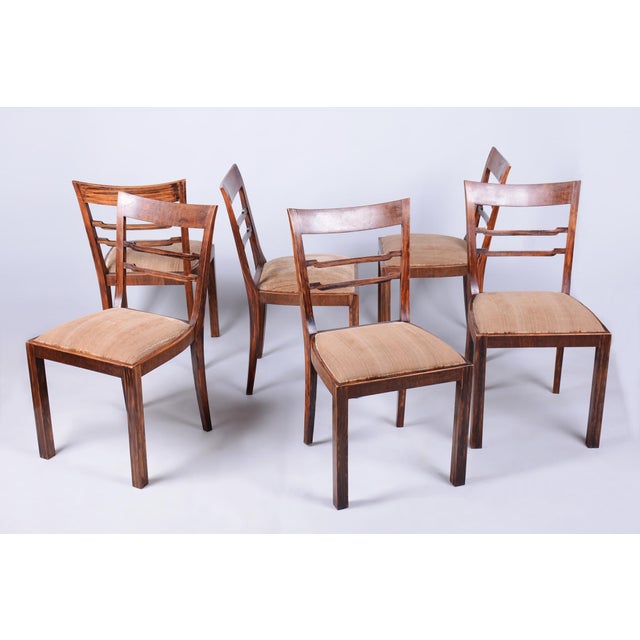 Art Deco Chairs in Walnut, Czech, 1920s, Set of 6 For Sale - Image 14 of 14