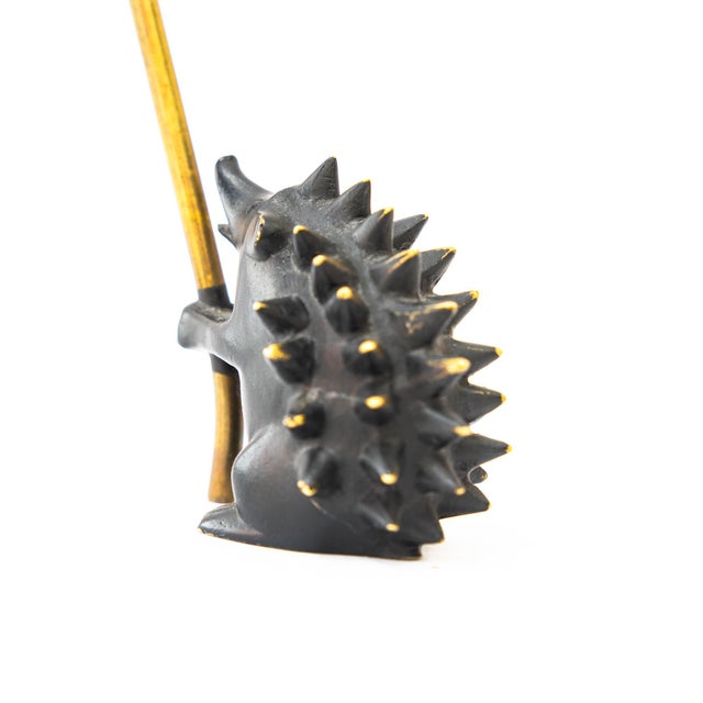 Mid-Century Modern Brass Hedgehog Figurine Pretzel Holder from Walter Bosse, 1950s For Sale - Image 3 of 11