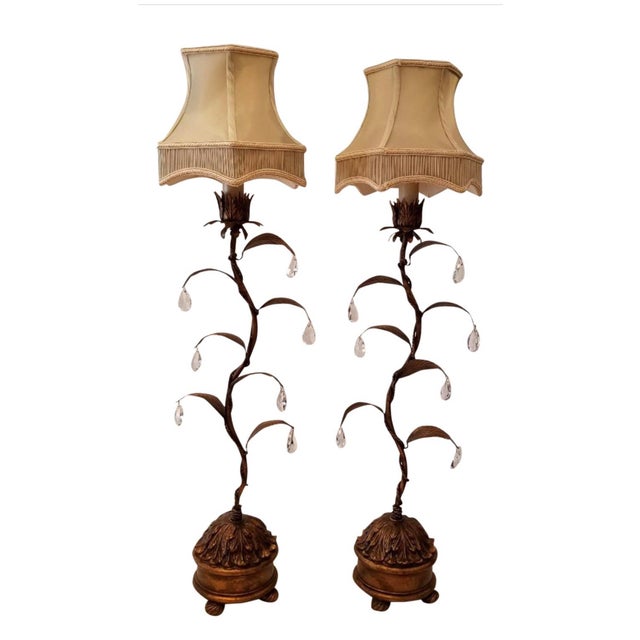 Fine Art Lamps Bronze and Crystal Lamps - a Pair For Sale - Image 9 of 9