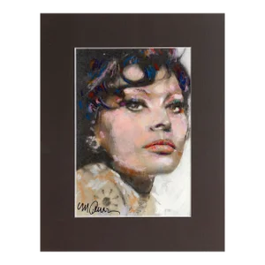Sophia Loren, Sid Maurer Oil and Acrylic on Foamcore, Signed Lower Left