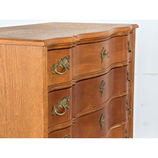 Danish Rococo Oak Serpentine Chest of Drawers, 1940s For Sale - Image 11 of 13