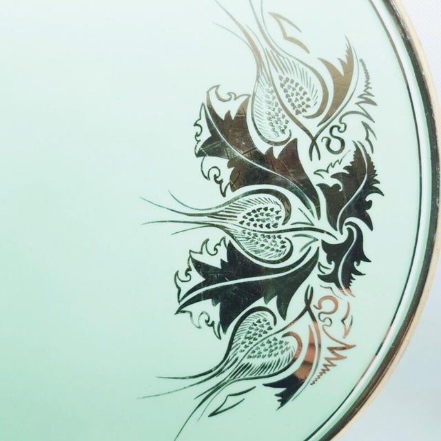 French Hand Painted Cake Plate by Proceram, 1950s For Sale - Image 9 of 16