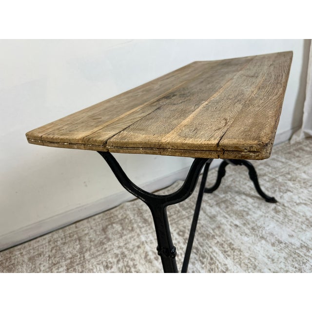 Vintage French Oak and Cast Iron Console Table For Sale In Sacramento - Image 6 of 10