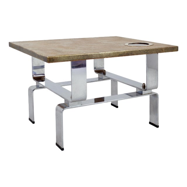 Acid-Etched Brass Coffee Table by Christian Krekels For Sale