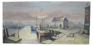 Marines Oil on Canvas, 1940s