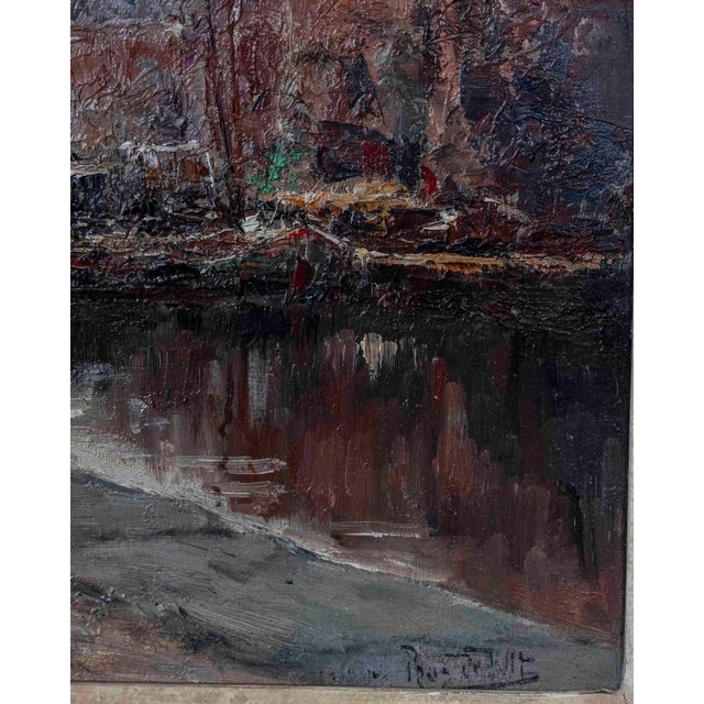 Early 20th Century The Peniches Along The Canal. Prosper De Wit (1860-1947). For Sale - Image 4 of 5