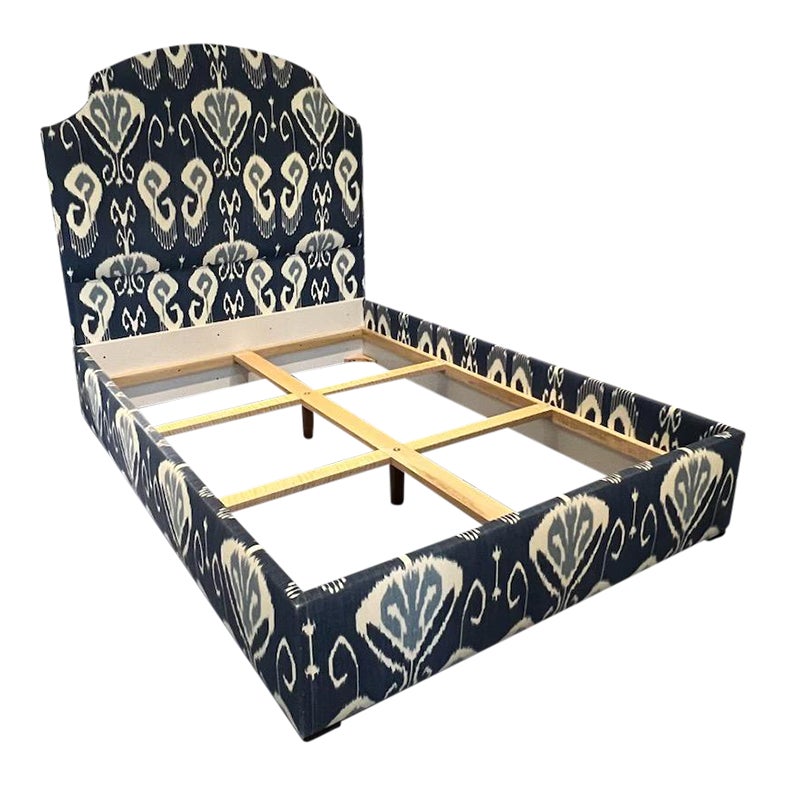 Kravet Custom Full Size Bed With Padded Headboard and Sideboards Chairish