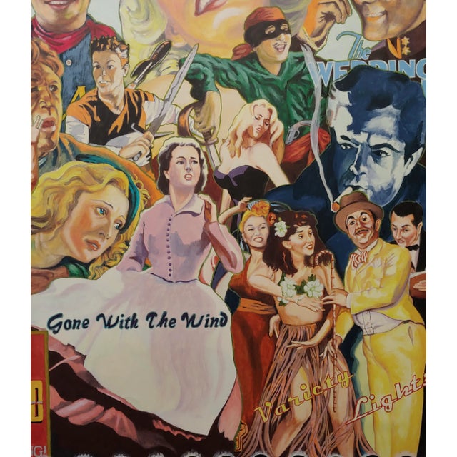 Ralph Massey -History of Hollywood from the beginning - Painting expressionist acrylic painting on wood panel -signed and...