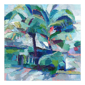 Palms - Cool Tone Abstract Nature Landscape Textural Impasto Painting Original Artwork by Dana Cowie