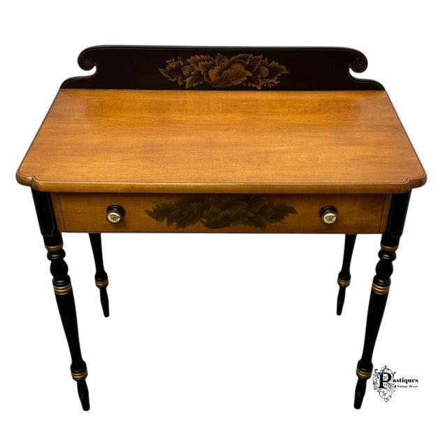 Vintage Lambert Hitchcock Traditional Americana Style Maple Writing Desk For Sale In Greensboro - Image 6 of 12