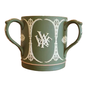 Yale University Loving Cup: Antique Wedgwood Green Jasperware