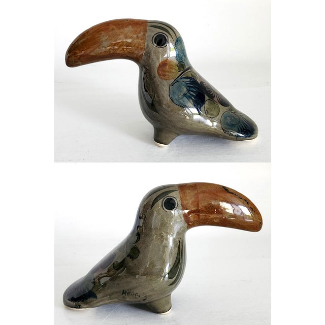 Mexican 1970s Tonalá Mexico Ceramic Toucan Bird Figurine For Sale - Image 3 of 10