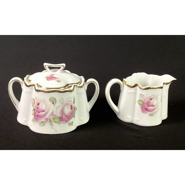Z. S. & Co.porcelain creamer and sugar Hand painted The mark on the bottom dates the set circa- 1880-1918-(see photo for...