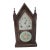 E.n. Welch 8 Day Antique Gothic Steeple Clock With Hand Painted Barn Star Glass For Sale