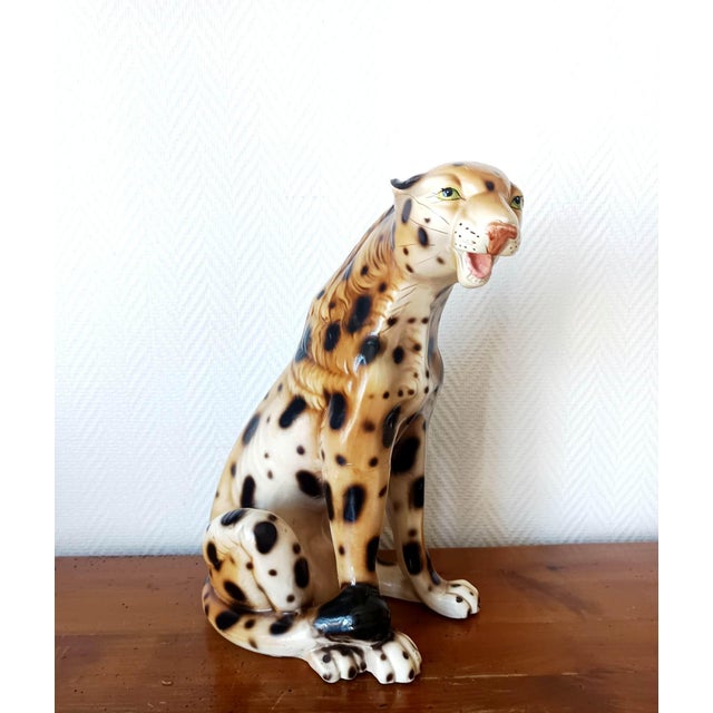 1970s Unknown, Vintage Ceramic Leopard, 1970s, Ceramic For Sale - Image 5 of 9